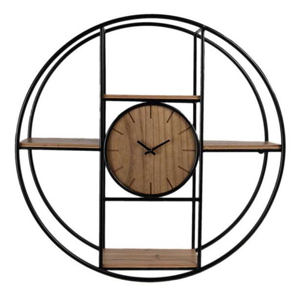 Wandklok O 60 cm Bruin Zwart Hout Muurklok