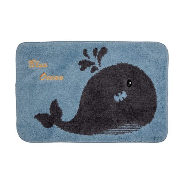 Badmat 58x38x1 cm Blauw Grijs Polyester