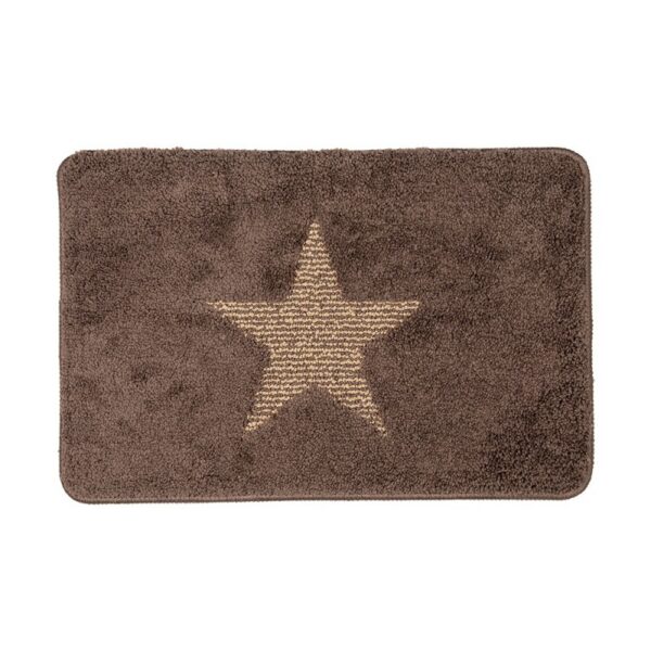 Badmat 58x38x2 cm Bruin Polyester Ster