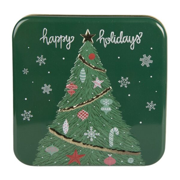 Bewaarblik 17x17x6 cm Groen Metaal