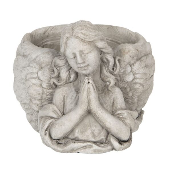 Bloempot 19x17x14 cm Grijs Steen Bloempot Binnen