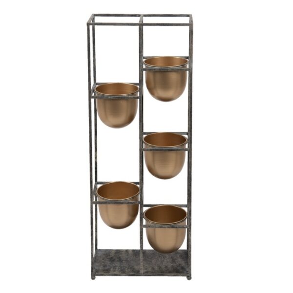 Bloempot 80 cm Goudkleurig Zwart Metaal Bloempot Binnen