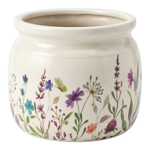 Bloempot Beige Keramiek Bloemen