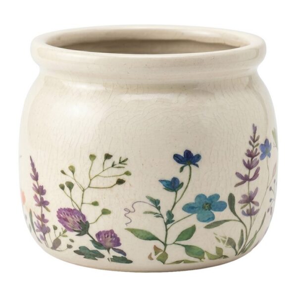 Bloempot Beige Keramiek Bloemen