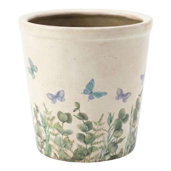 Bloempot Beige Keramiek Vlinder