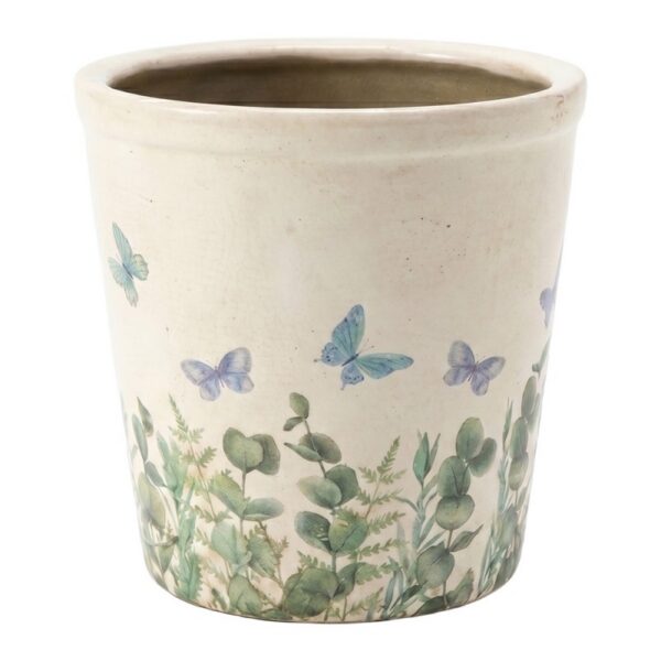 Bloempot Beige Keramiek Vlinder
