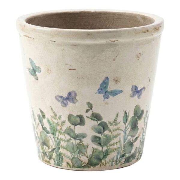 Bloempot Beige Keramiek Vlinder