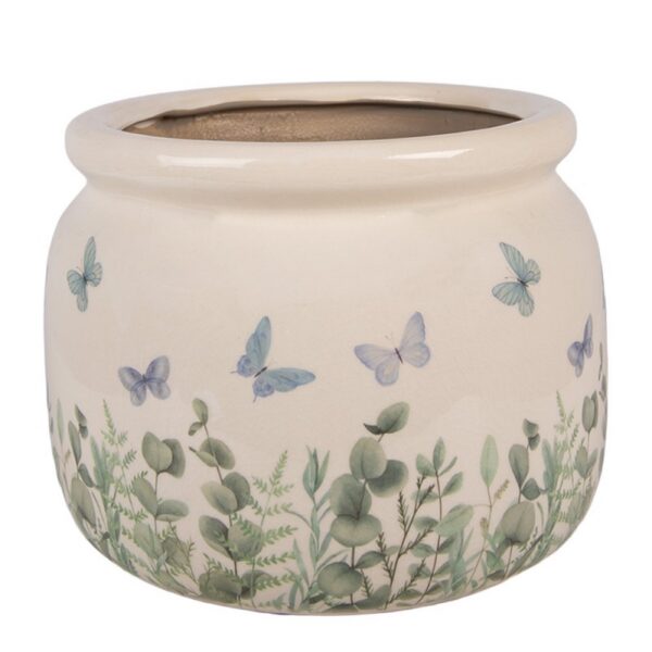 Bloempot Beige Keramiek Vlinders