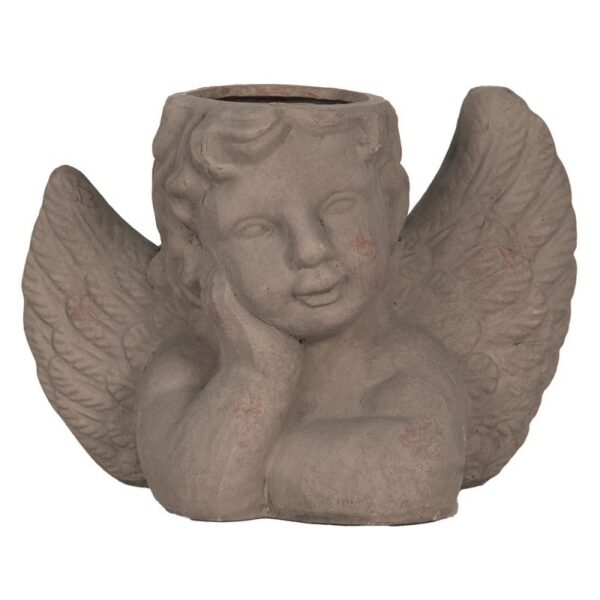 Bloempot Binnen Engel 23x13x17 cm Grijs Steen Bloempot