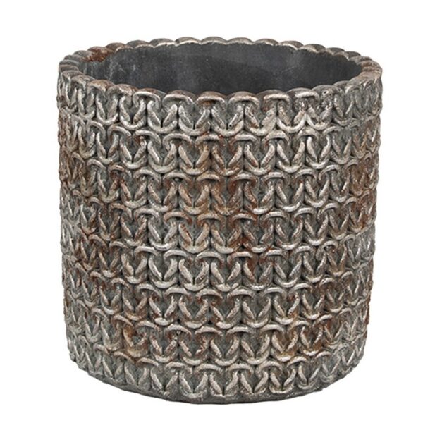 Bloempot Binnen Ø 11x12 cm Grijs Steen Plantenpot