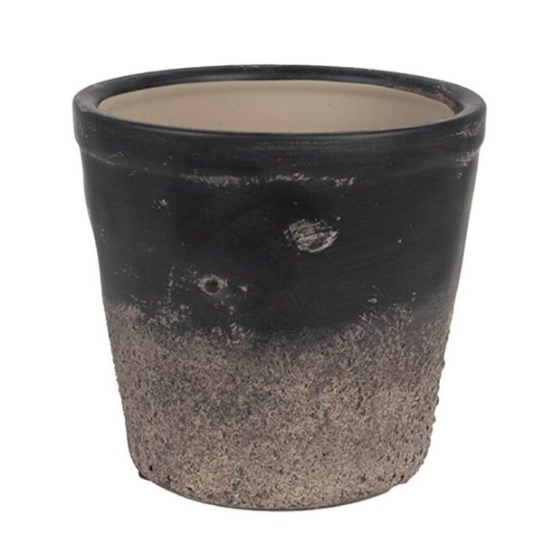 Bloempot Binnen Ø 15x14 cm Zwart Bruin Keramiek Plantenpot