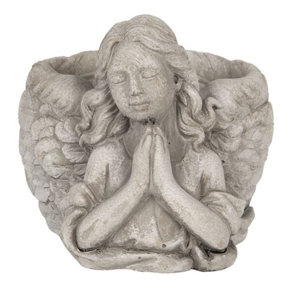 Bloempot Engel 16x13x12 cm Grijs Steen Bloempot Binnen