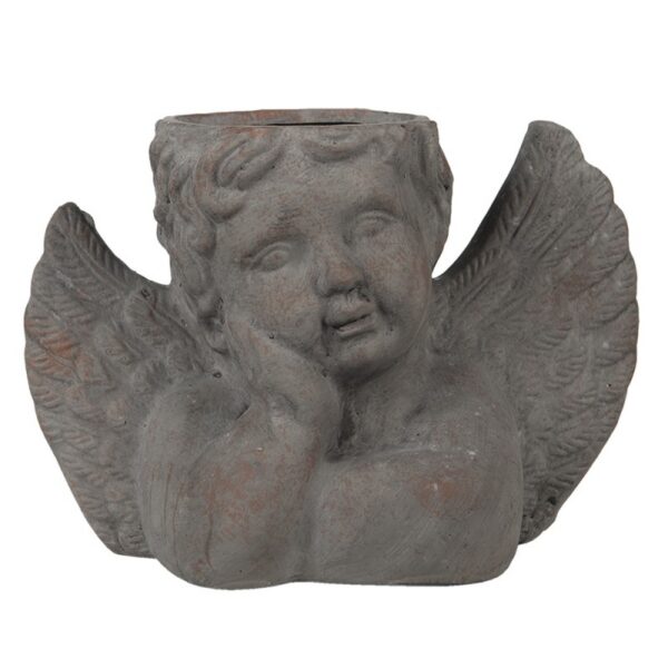 Bloempot Engel 30x13x20 cm Grijs Steen Bloempot Binnen