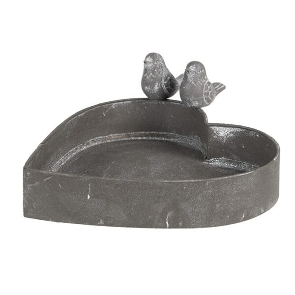 Bloempot Hart 19x17x7 cm Grijs Metaal Planthouder