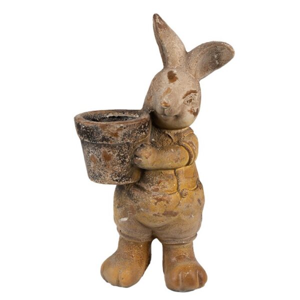 Bloempot Konijn 41 cm Bruin Magnesium (MGO) Decoratie Beeld