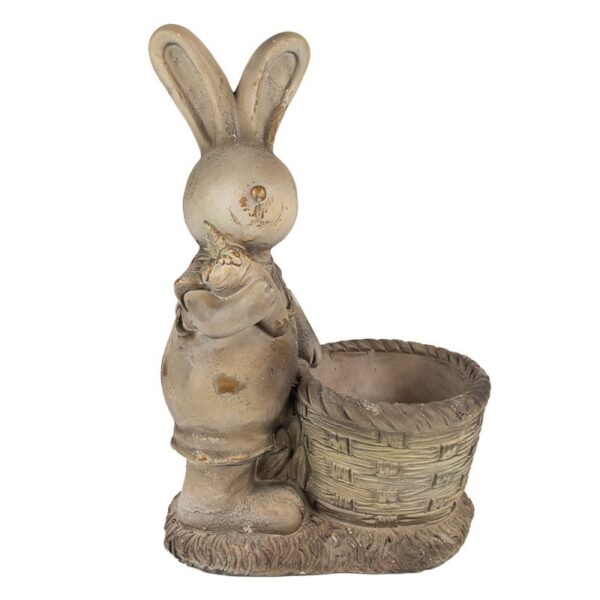 Bloempot Konijn 49 cm Bruin Beige Magnesium (MGO) Decoratie Beeld
