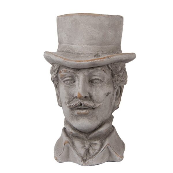 Bloempot Man 15x16x24 cm Grijs Steen