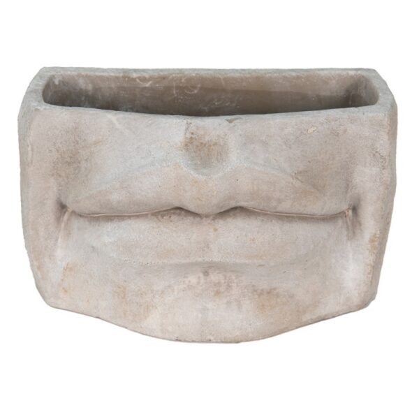 Bloempot Mond 26x16x16 cm Grijs Steen Bloempot Binnen