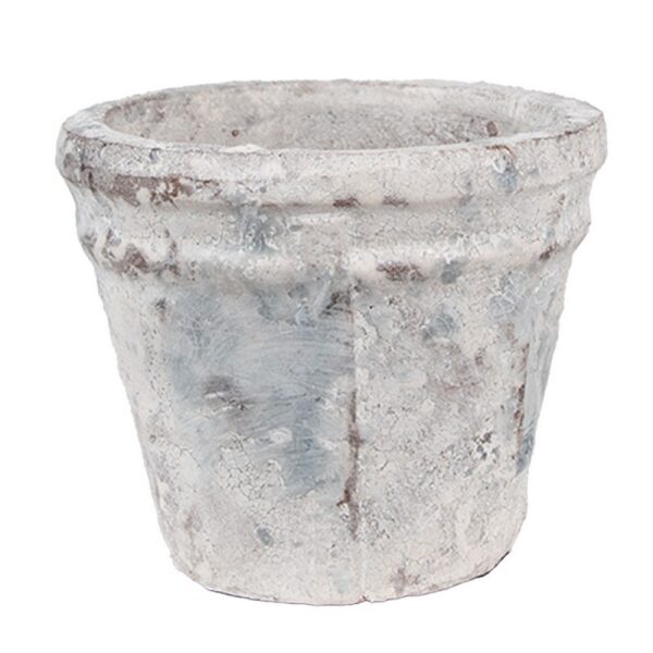 Bloempot Ø 10x8 cm Wit Blauw Terracotta