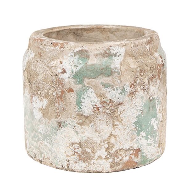 Bloempot Ø 11x9 cm Beige Groen Terracotta