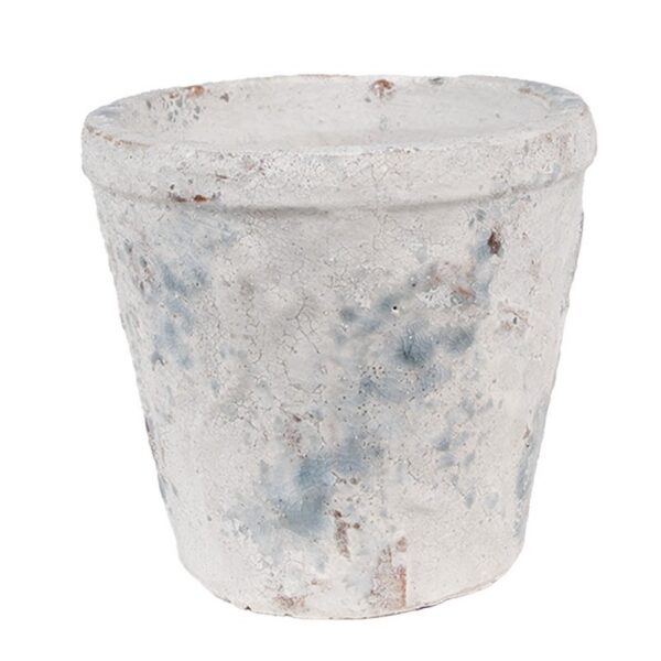 Bloempot Ø 12x11 cm Wit Blauw Terracotta