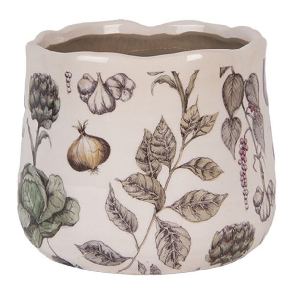 Bloempot Ø 14x12 cm Beige Keramiek Groenten