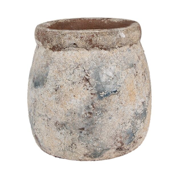 Bloempot Ø 14x14 cm Beige Blauw Terracotta