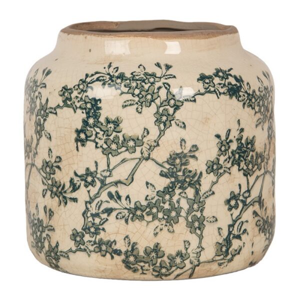 Bloempot Ø 15x14 cm Beige Keramiek Bloemen