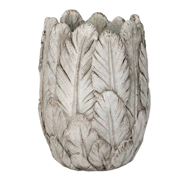 Bloempot Ø 15x21 cm Grijs Steen Veren Bloempot Binnen