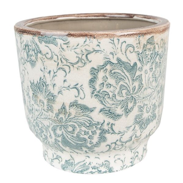 Bloempot Ø 17x15 cm Groen Beige Keramiek Bloemen Bloempot Binnen
