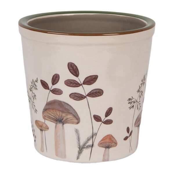 Bloempot Ø 17x16 cm Beige Keramiek Paddenstoelen