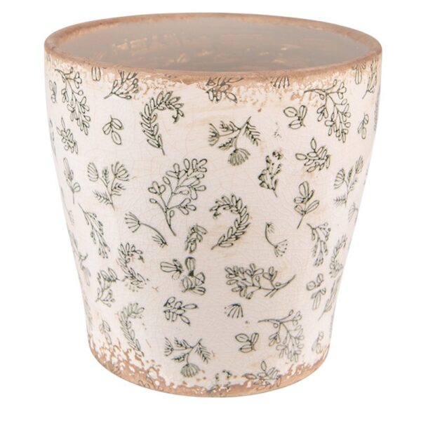 Bloempot Ø 17x16 cm Groen Beige Keramiek Bloemen Bloempot Binnen