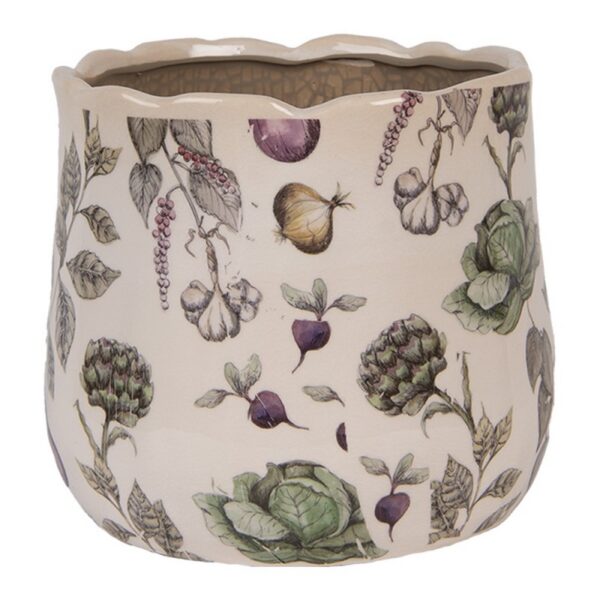 Bloempot Ø 18x16 cm Beige Keramiek Groenten