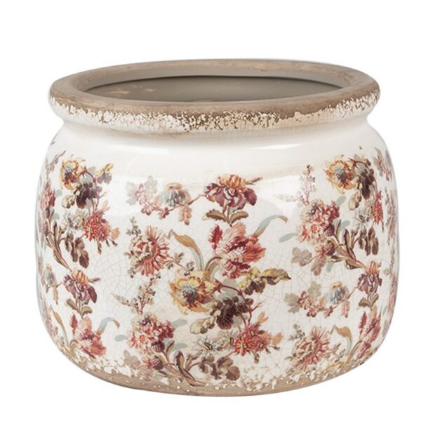 Bloempot Ø 20x15 cm Beige Roze Keramiek Bloemen Bloempot Binnen