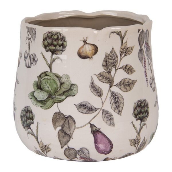 Bloempot Ø 21x19 cm Beige Keramiek Groenten
