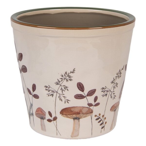 Bloempot Ø 21x20 cm Beige Keramiek Paddenstoelen