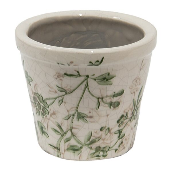 Bloempot Ø 8x7 cm Groen Beige Keramiek Bloemen Bloempot Binnen