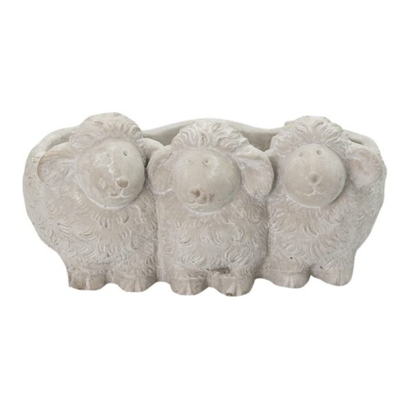 Bloempot Schaap 26x20x12 cm Grijs Steen Bloempot Binnen