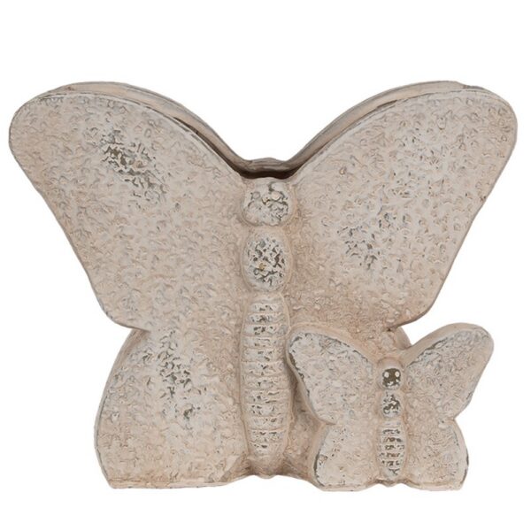 Bloempot Vlinder 24x10x19 cm Beige Steen