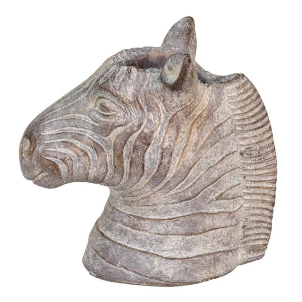 Bloempot Zebra 16x10x15 cm Grijs Steen Bloempot Binnen