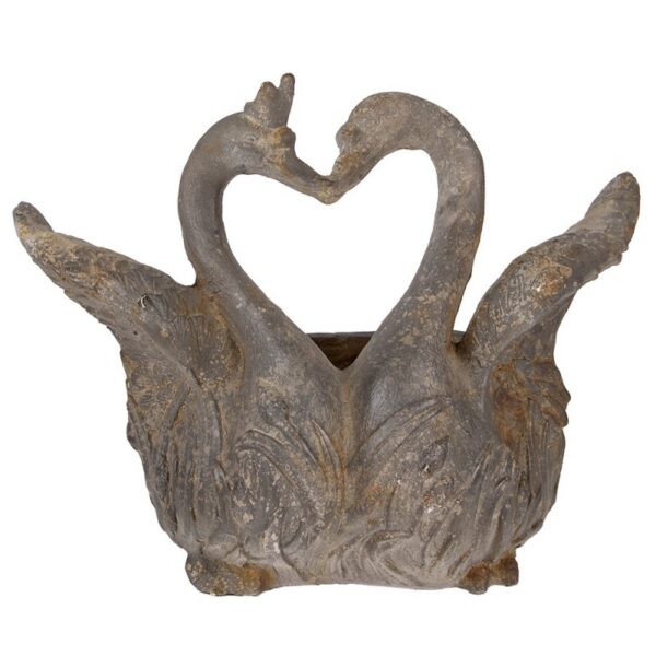 Bloempot Zwaan 49x27x37 cm Grijs Keramisch materiaal