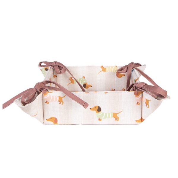 Broodmand 35x35x8 cm Beige Katoen