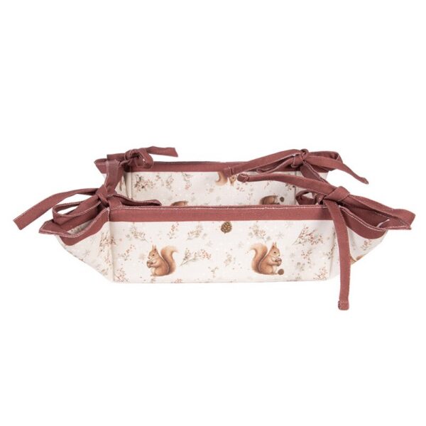 Broodmand 35x35x8 cm Beige Katoen