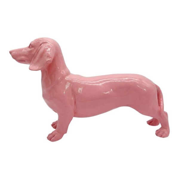 Decoratie Beeld Hond Roze Kunststof