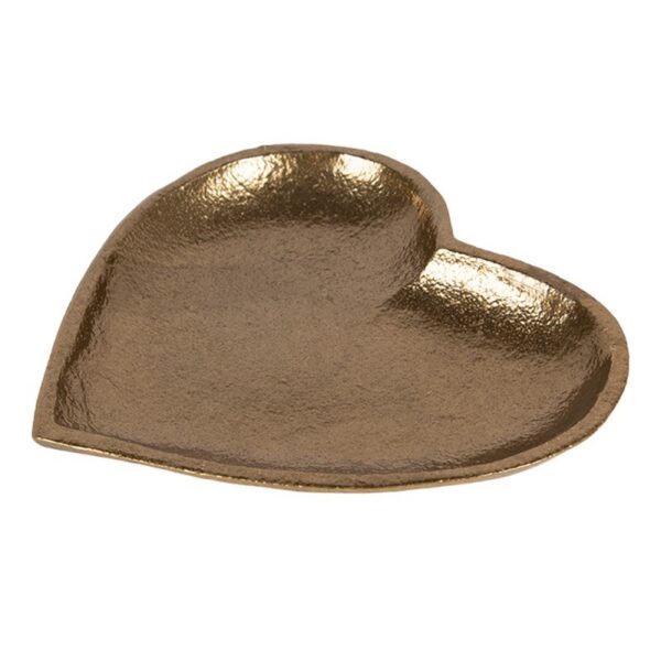 Decoratie schaal Hart 14x14x2 cm Goudkleurig Aluminium