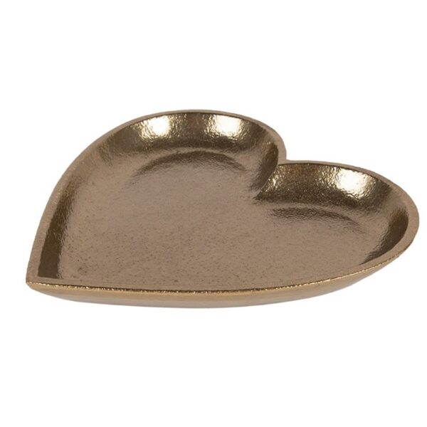 Decoratie schaal Hart 21x21x2 cm Goudkleurig Aluminium