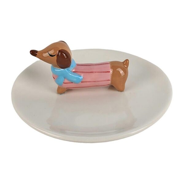 Decoratie schaal Hond Grijs Keramiek Decoratie Schaal