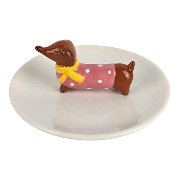 Decoratie schaal Hond Wit Keramiek Decoratie Schaal