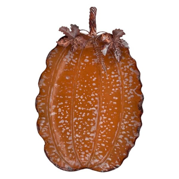 Decoratie schaal Oranje Metaal Pompoen