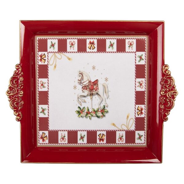 Dienblad 30x26x3 cm Rood Kunststof